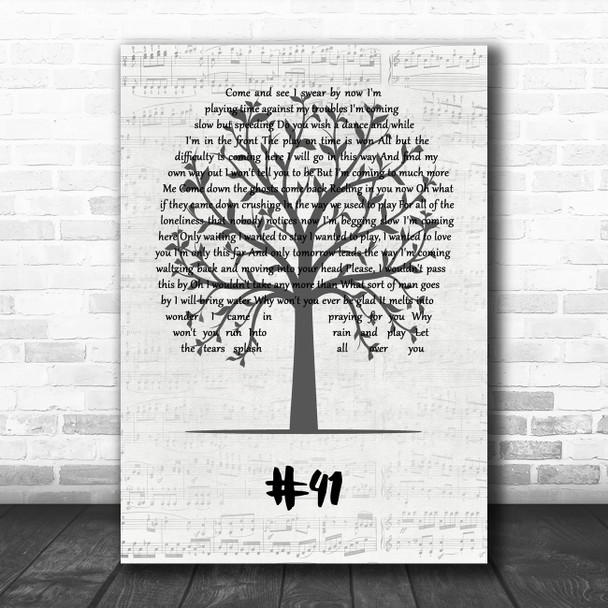 Dave Matthews Band #41 Music Script Tree Song Lyric Wall Art Print