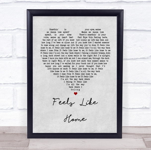 Chantal Kreviazuk Feels Like Home Grey Heart Song Lyric Music Wall Art Print