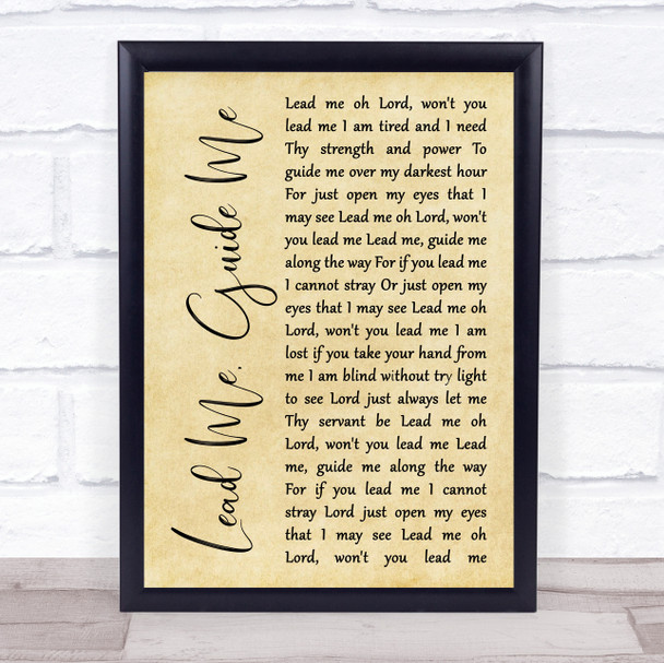 Elvis Presley Lead Me, Guide Me Rustic Script Song Lyric Wall Art Print