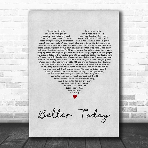 Coffey Anderson Better Today Grey Heart Song Lyric Music Wall Art Print