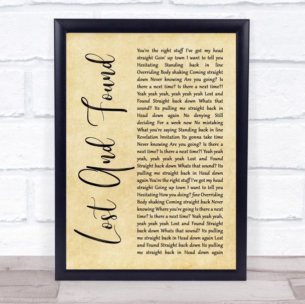 Feeder Lost And Found Rustic Script Song Lyric Wall Art Print