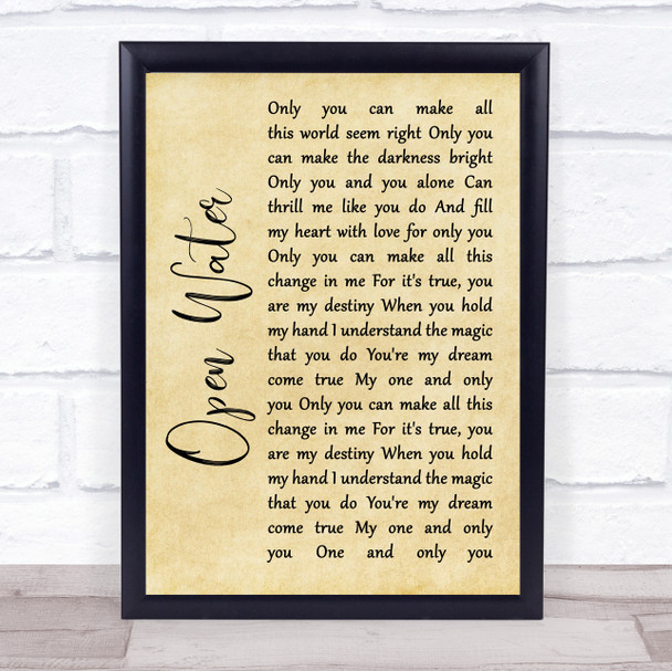 Blessthefall Open Water Rustic Script Song Lyric Wall Art Print