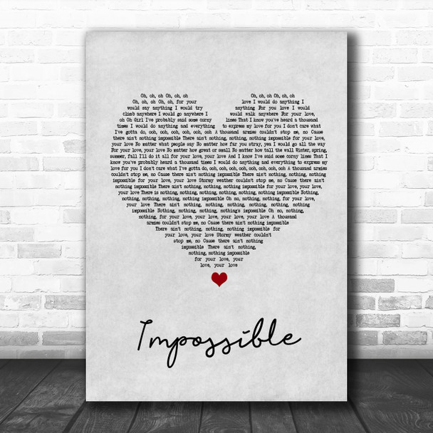 Daniel Merriweather Impossible Grey Heart Song Lyric Music Wall Art Print