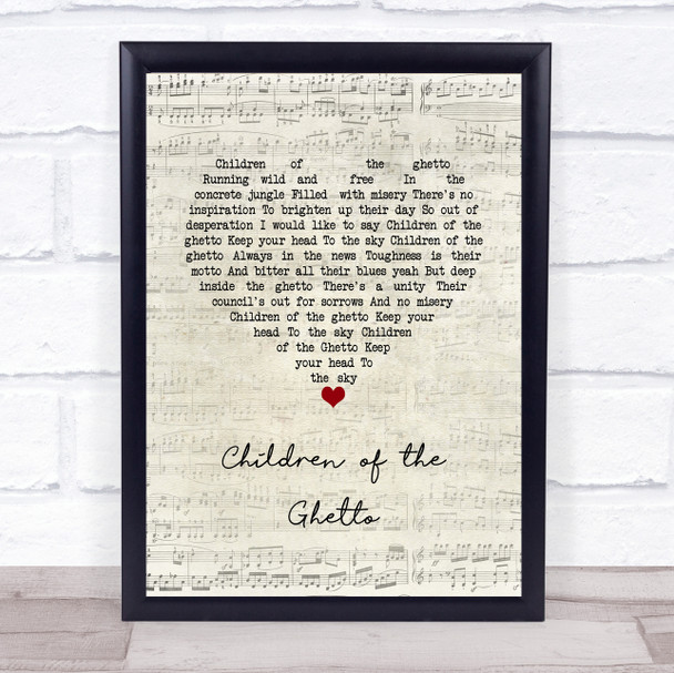 The Real Thing Children of the Ghetto Script Heart Song Lyric Wall Art Print