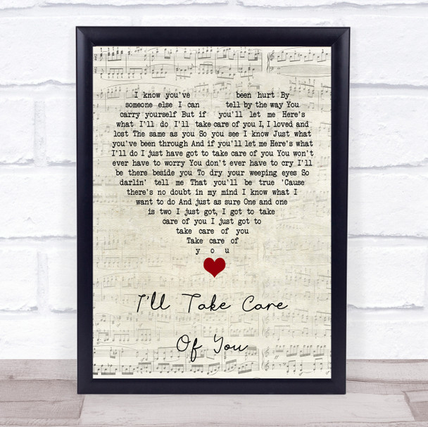 Beth Hart I'll Take Care Of You Script Heart Song Lyric Wall Art Print