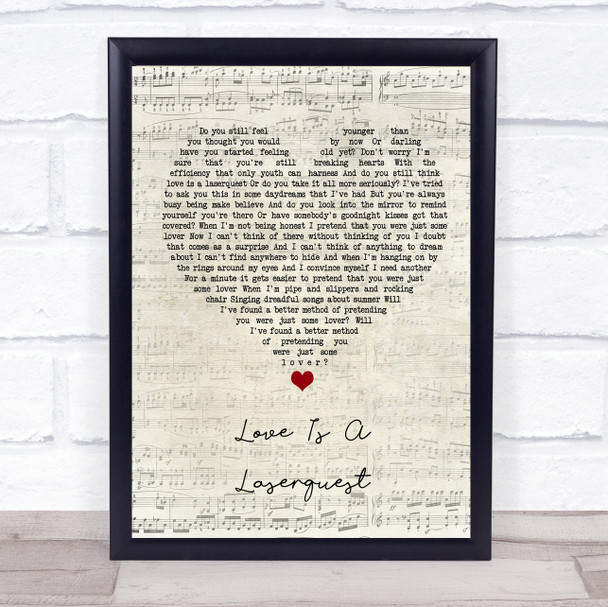 Arctic Monkeys Love Is A Laserquest Script Heart Song Lyric Wall Art Print