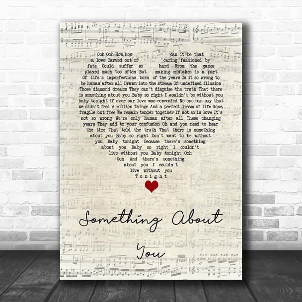 Level 42 Something About You Script Heart Song Lyric Wall Art Print