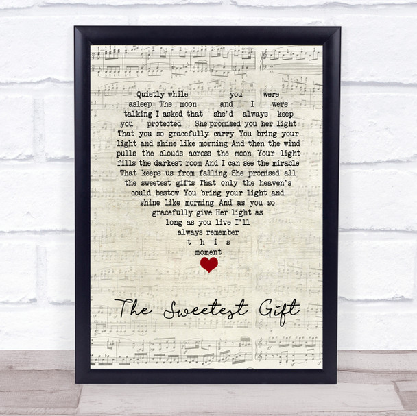 Sade The Sweetest Gift Script Heart Song Lyric Wall Art Print