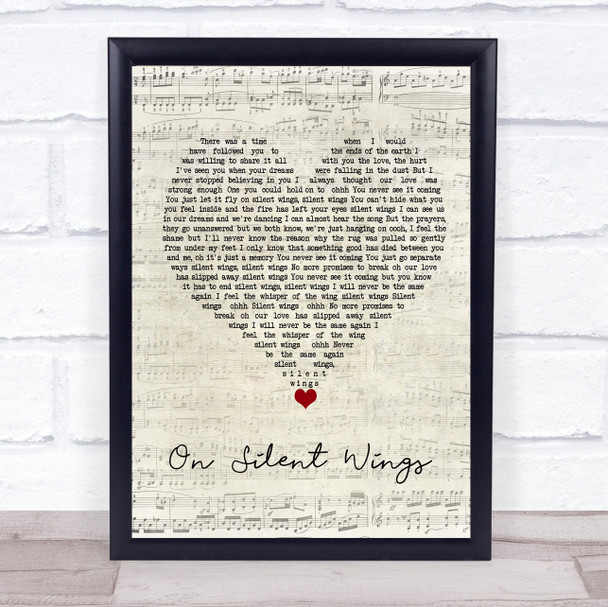 Tina Turner On Silent Wings Script Heart Song Lyric Wall Art Print