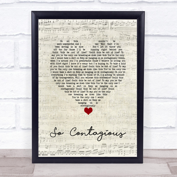 Acceptance So Contagious Script Heart Song Lyric Wall Art Print