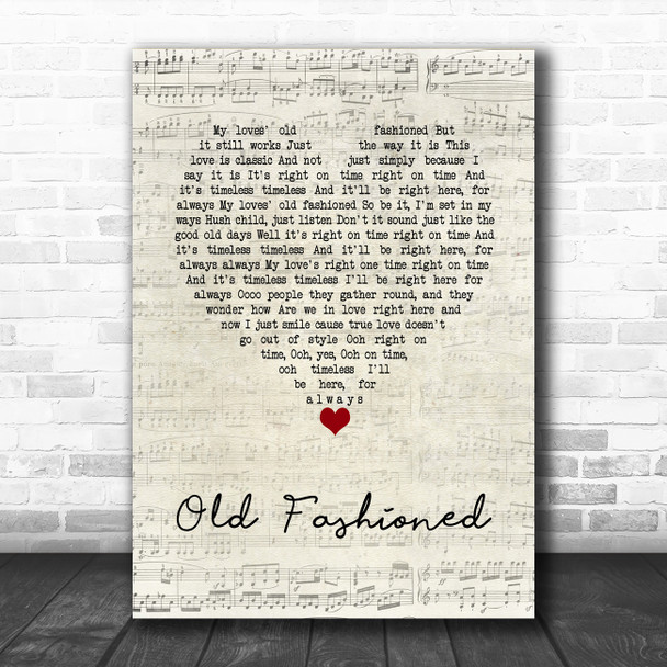 Cee Lo Green Old Fashioned Script Heart Song Lyric Wall Art Print