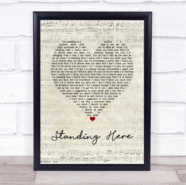 The Stone Roses Standing Here Script Heart Song Lyric Wall Art Print