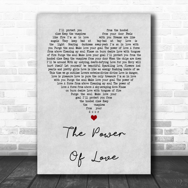 Frankie Goes To Hollywood The Power Of Love Grey Heart Song Lyric Music Wall Art Print