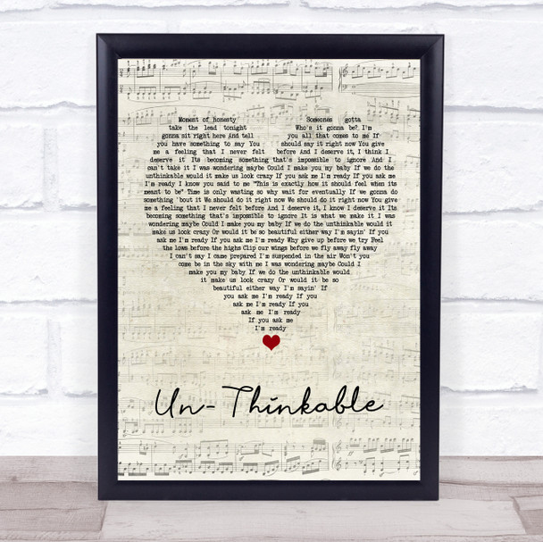 Alicia Keys Un-Thinkable Script Heart Song Lyric Wall Art Print