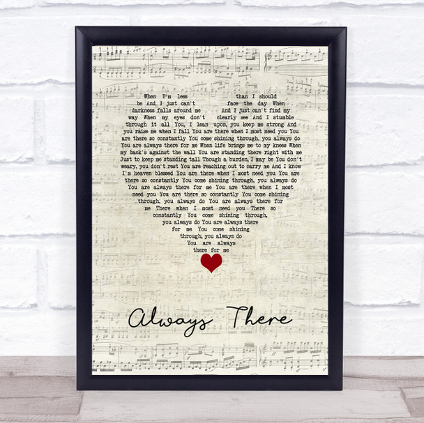 Celtic Thunder Always There Script Heart Song Lyric Wall Art Print