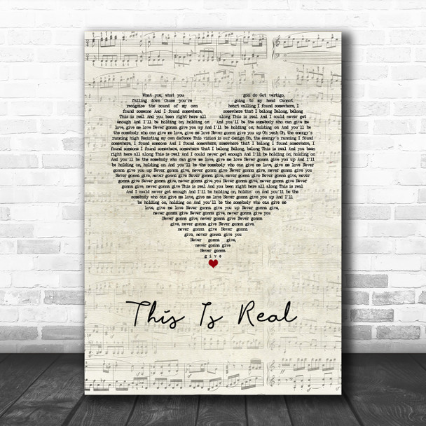 Jax Jones & Ella Henderson This Is Real Script Heart Song Lyric Wall Art Print