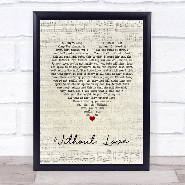 Southside Johnny & The Asbury Jukes Without Love Script Heart Song Lyric Wall Art Print