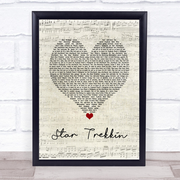 The Firm Star Trekkin Script Heart Song Lyric Wall Art Print