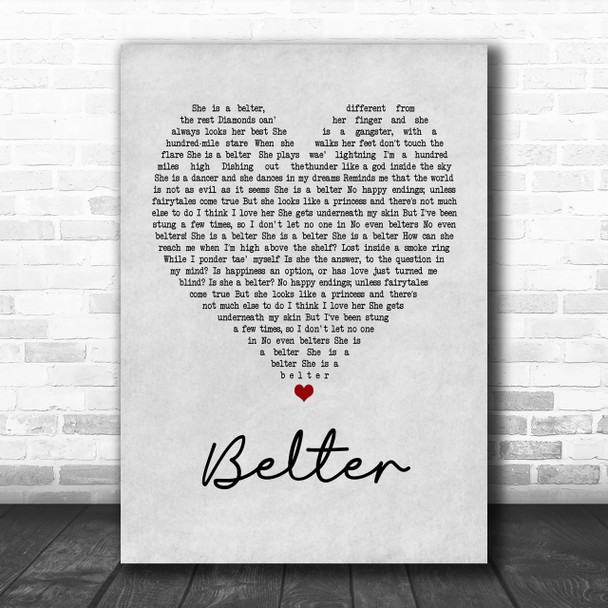 Gerry Cinnamon Belter Grey Heart Song Lyric Music Wall Art Print