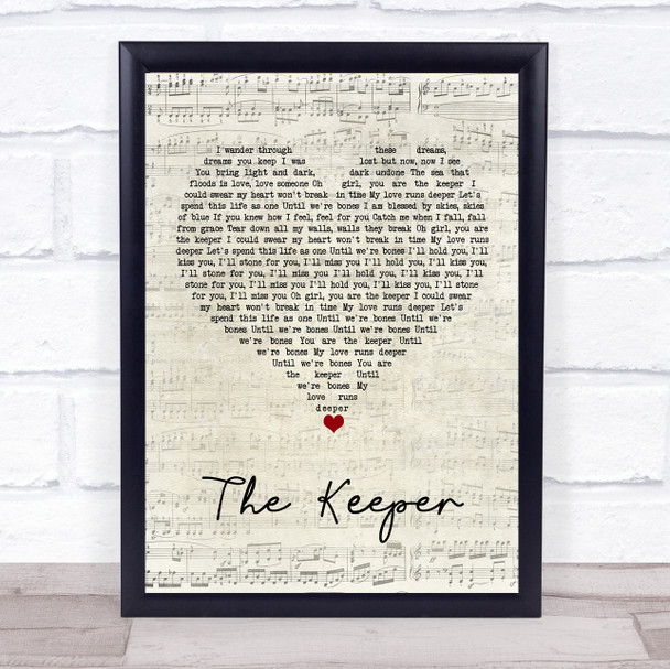 Blossoms The Keeper Script Heart Song Lyric Wall Art Print
