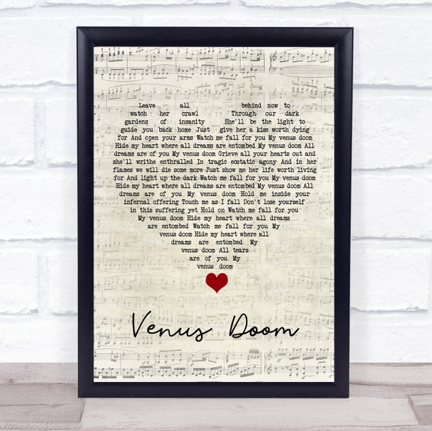 HIM Venus Doom Script Heart Song Lyric Wall Art Print