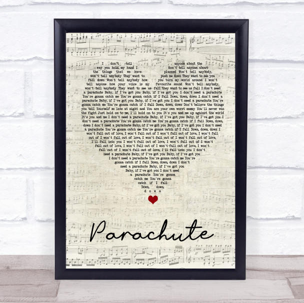 Cheryl Cole Parachute Script Heart Song Lyric Wall Art Print