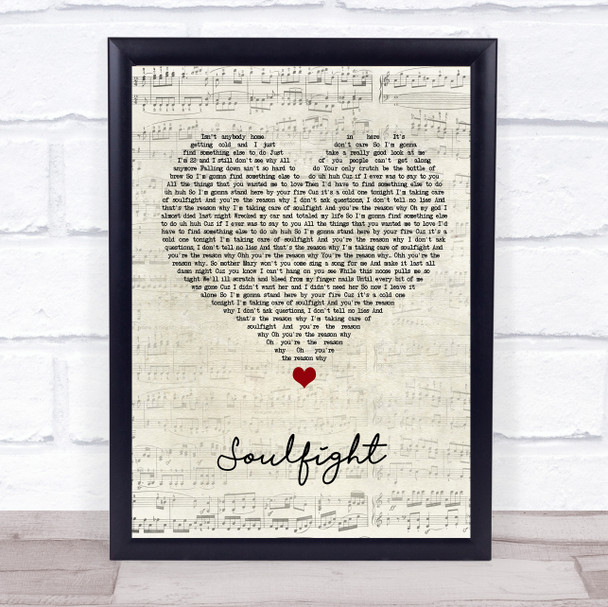 The Revivalists Soulfight Script Heart Song Lyric Wall Art Print