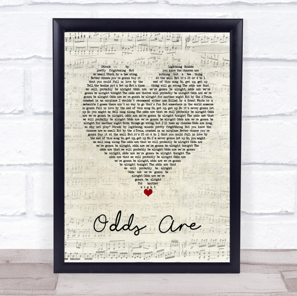 Barenaked Ladies Odds Are Script Heart Song Lyric Wall Art Print