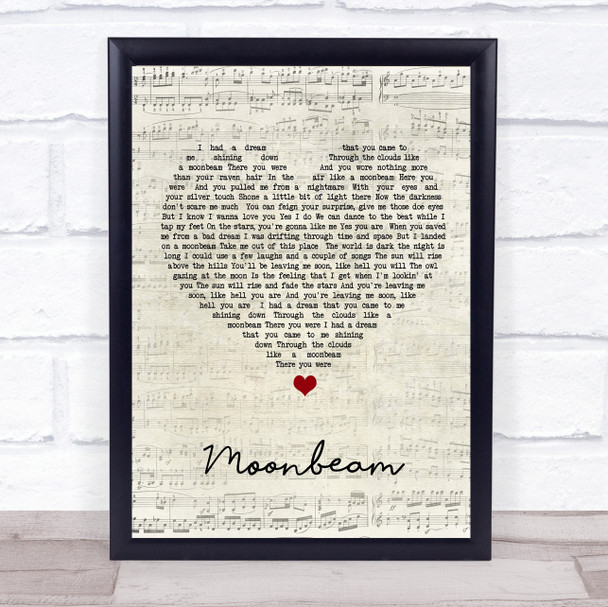 Lord Huron Moonbeam Script Heart Song Lyric Wall Art Print