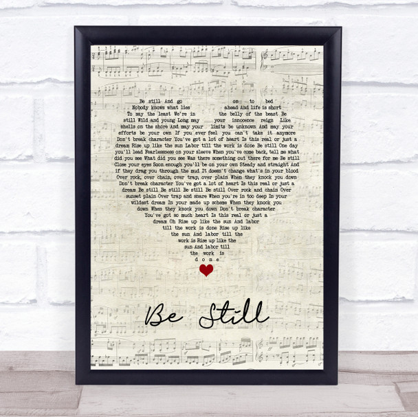 The Killers Be Still Script Heart Song Lyric Wall Art Print