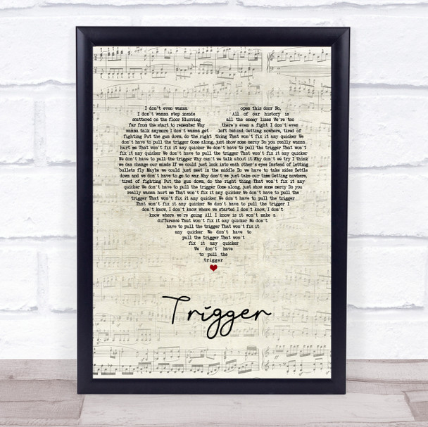 Anne-Marie Trigger Script Heart Song Lyric Wall Art Print