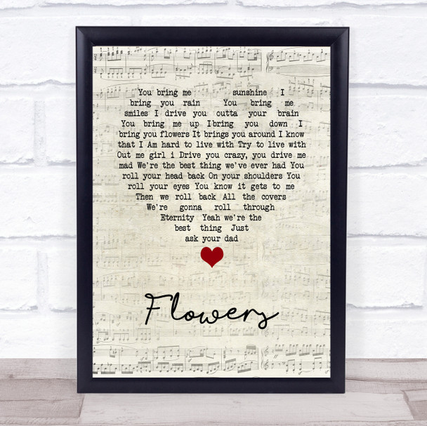 Cross Canadian Ragweed Flowers Script Heart Song Lyric Wall Art Print