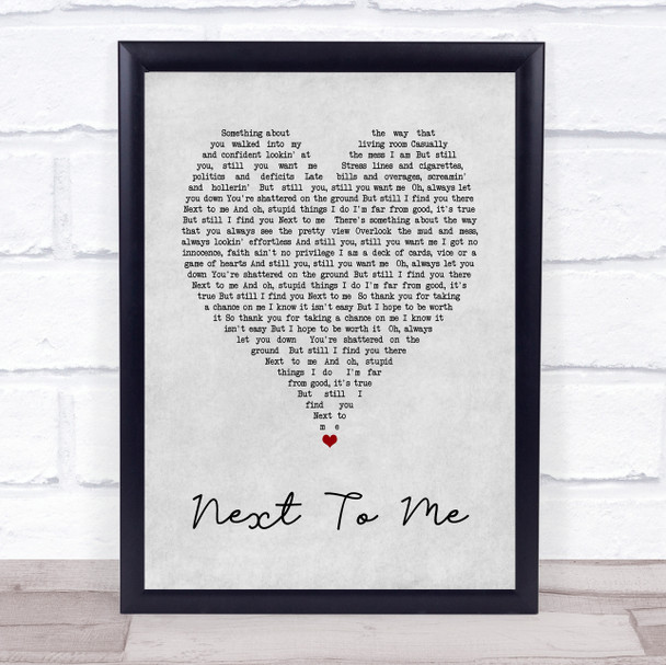 Imagine Dragons Next To me Grey Heart Song Lyric Music Wall Art Print