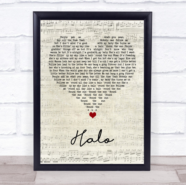 Liam Gallagher Halo Script Heart Song Lyric Wall Art Print