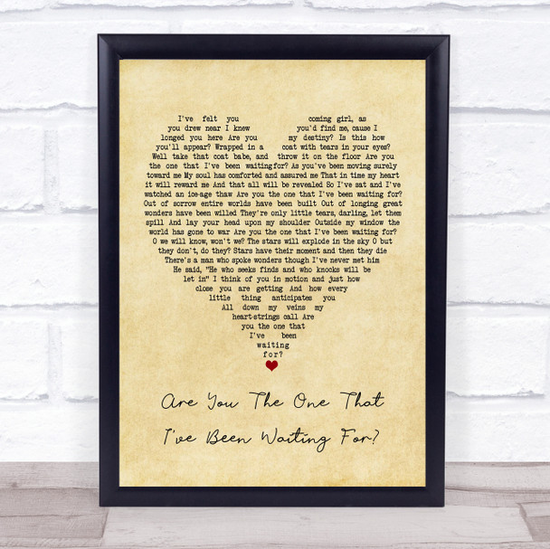 Nick Cave & The Bad Seeds Are You The One That I've Been Waiting For Vintage Heart Song Lyric Wall Art Print