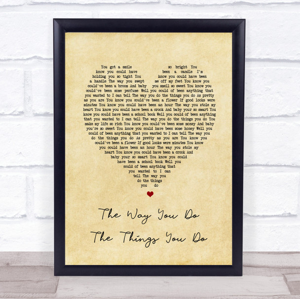 UB40 The Way You Do The Things You Do Vintage Heart Song Lyric Wall Art Print