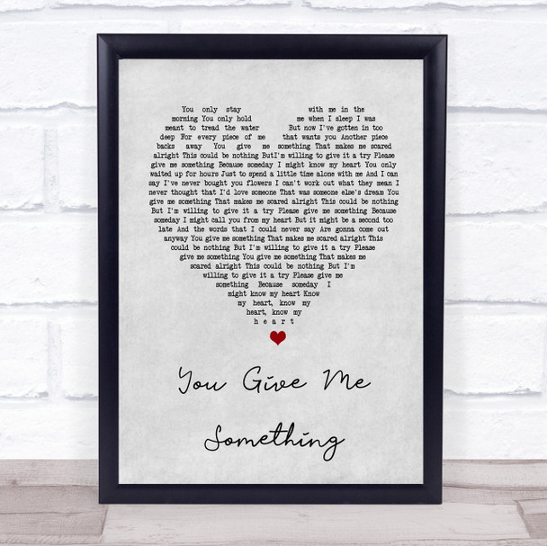 James Morrison You Give Me Something Grey Heart Song Lyric Music Wall Art Print