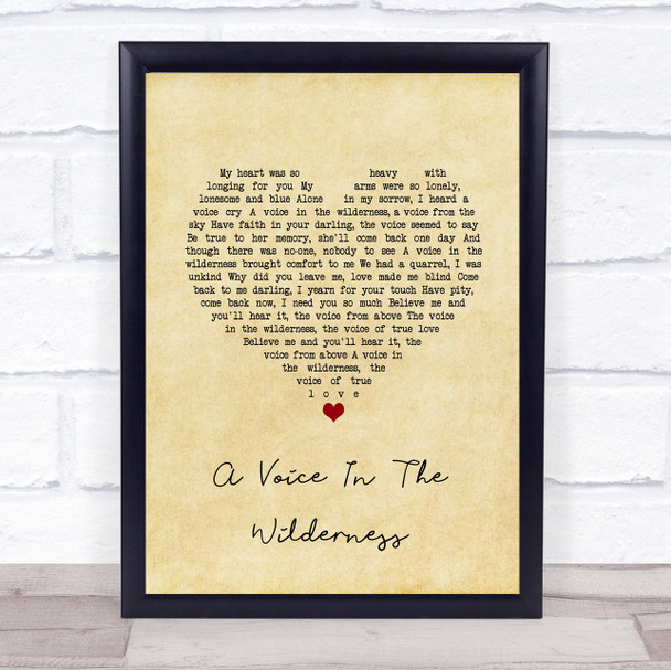 Cliff Richard A Voice In The Wilderness Vintage Heart Song Lyric Wall Art Print