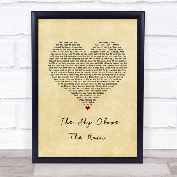 Marillion The Sky Above The Rain Vintage Heart Song Lyric Wall Art Print