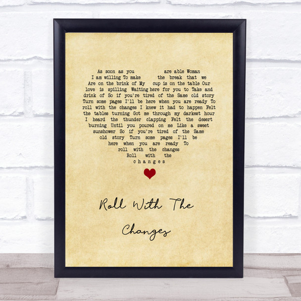 REO Speedwagon Roll With The Changes Vintage Heart Song Lyric Wall Art Print