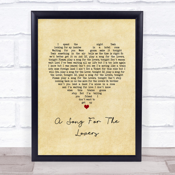 Richard Ashcroft A Song For The Lovers Vintage Heart Song Lyric Wall Art Print