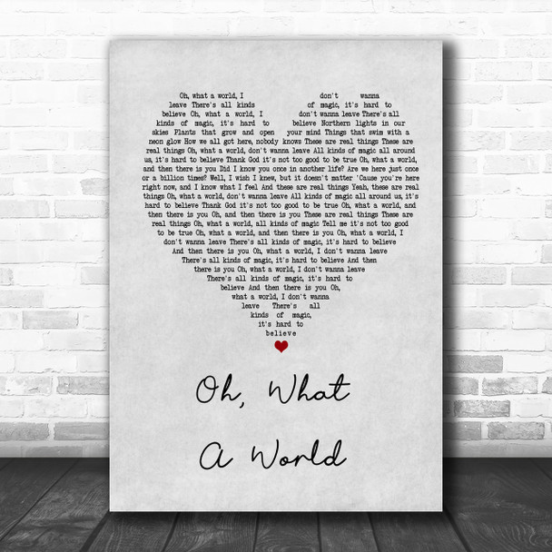 Kacey Musgraves Oh, What A World Grey Heart Song Lyric Music Wall Art Print