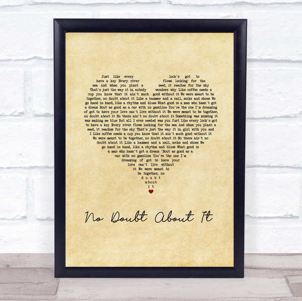 Neal McCoy No Doubt About It Vintage Heart Song Lyric Wall Art Print