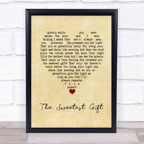 Sade The Sweetest Gift Vintage Heart Song Lyric Wall Art Print
