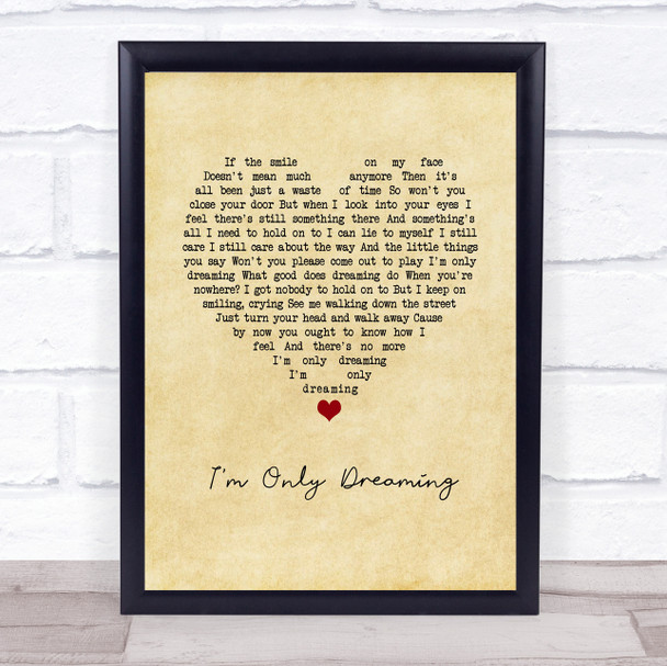 Small Faces I'm Only Dreaming Vintage Heart Song Lyric Wall Art Print