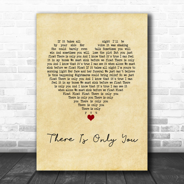 The XCERTS There Is Only You Vintage Heart Song Lyric Wall Art Print