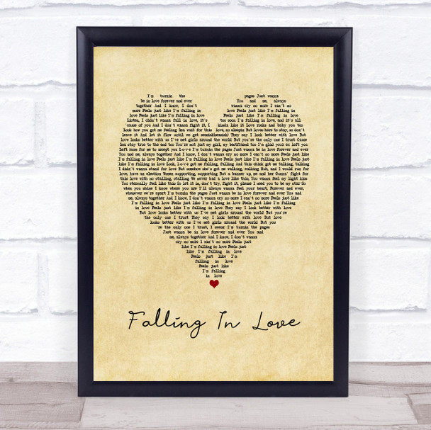 Jessica Lowndes Falling In Love Vintage Heart Song Lyric Wall Art Print