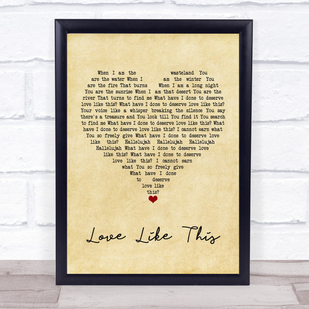 Lauren Daigle Love Like This Vintage Heart Song Lyric Wall Art Print