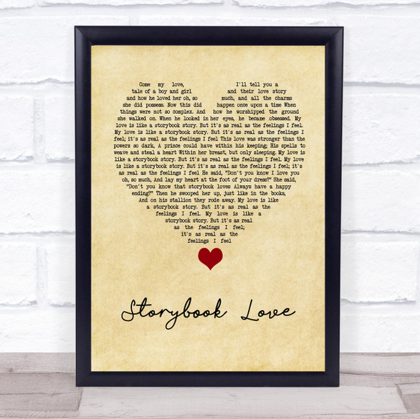 Mark Knopfler & Willy DeVille Storybook Love Vintage Heart Song Lyric Wall Art Print