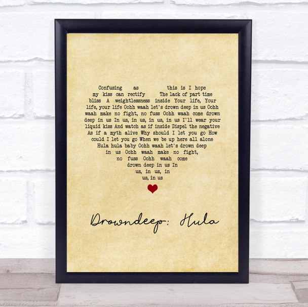 Maxwell Drowndeep Hula Vintage Heart Song Lyric Wall Art Print